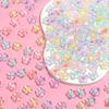 100Pcs Acrylic Colorful Flower Beads Transparent Mix Color Loose Beads Charms for DIY Bracelet Necklace Jewelry Making Findings
