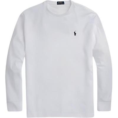 Polo Letter Logo Embroidered Crew Neck Long Sleeve T-Shirt Men Tops White 710909596-002