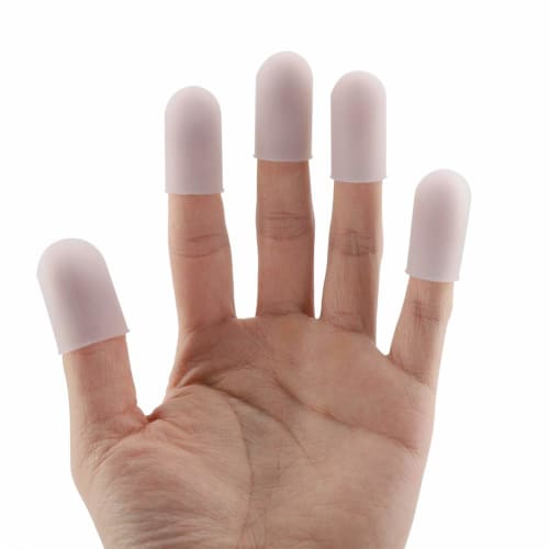 Yosoo Fingertip Protectors, Thumb Trigger Fingertip Protectors, Protective Caps for Cooking, Food-Grade Silicone, Reusable Fingertip Protection Pads,