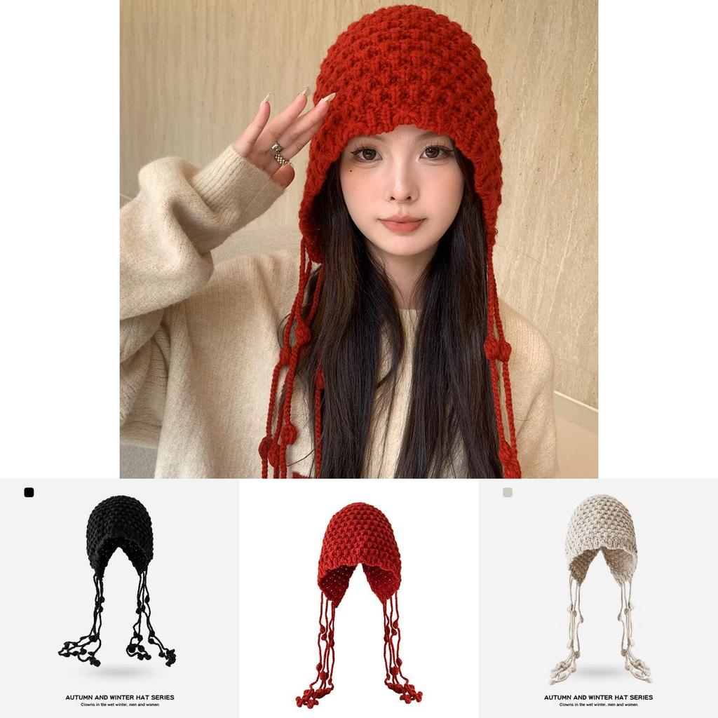 Autumn Winter Felt Cap For Women Handmade Windproof With Embroidered Text
