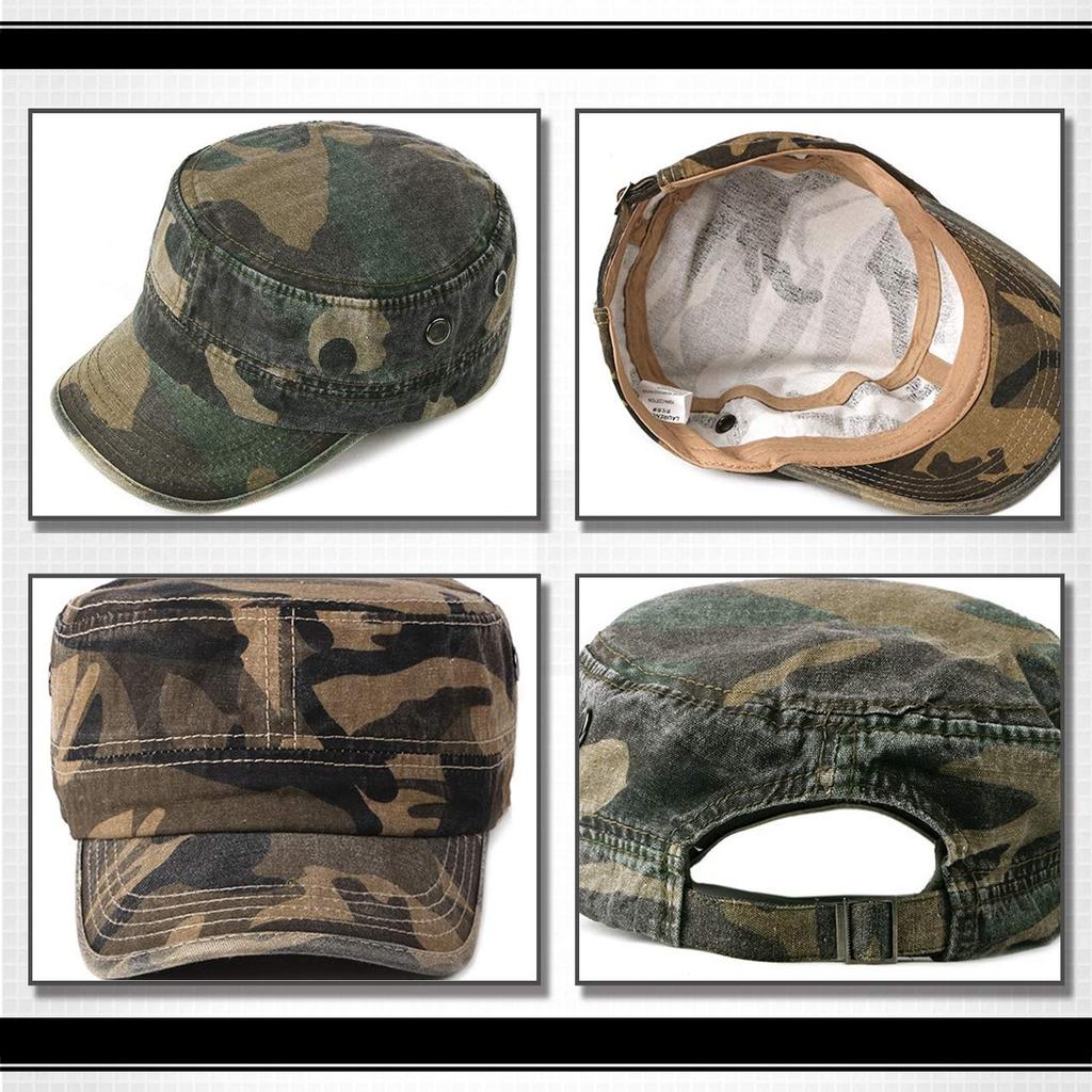 WHITE FANG Military Cap Hat Work Cap Casual Camouflage Airsoft CA417 Men's (02 Brown)