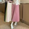 High Waist Thin Section Thin Drape Feeling Small Medium Length A Word Crinkle Skirt Chiffon Through Pleated Half Body Skirts