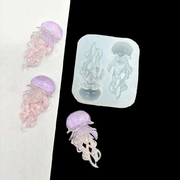 Flexible Nails Mould Jellyfish Shape Nails Art Template Molds Silicone Texture Suitable for Beauticians and Art Learners