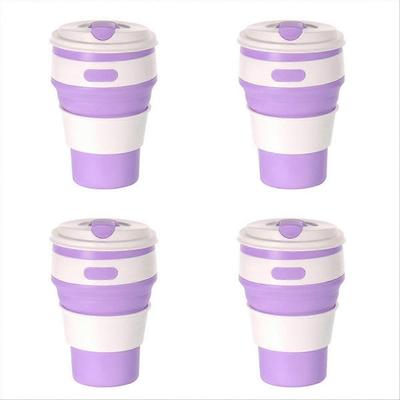 Light Purple Silicone Foldable Travel Cup-camping Cup