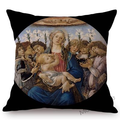Sandro Botticelli Florence Art Birth Of Venus World Famous Oil Painting Decorative Pillow Case Cotton Linen Sofa Cushion Cover
