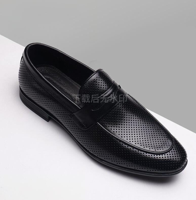 Spring and summer new fashion versatile one-pedal shoes casual fashion men's leather shoes breathable dad shoes