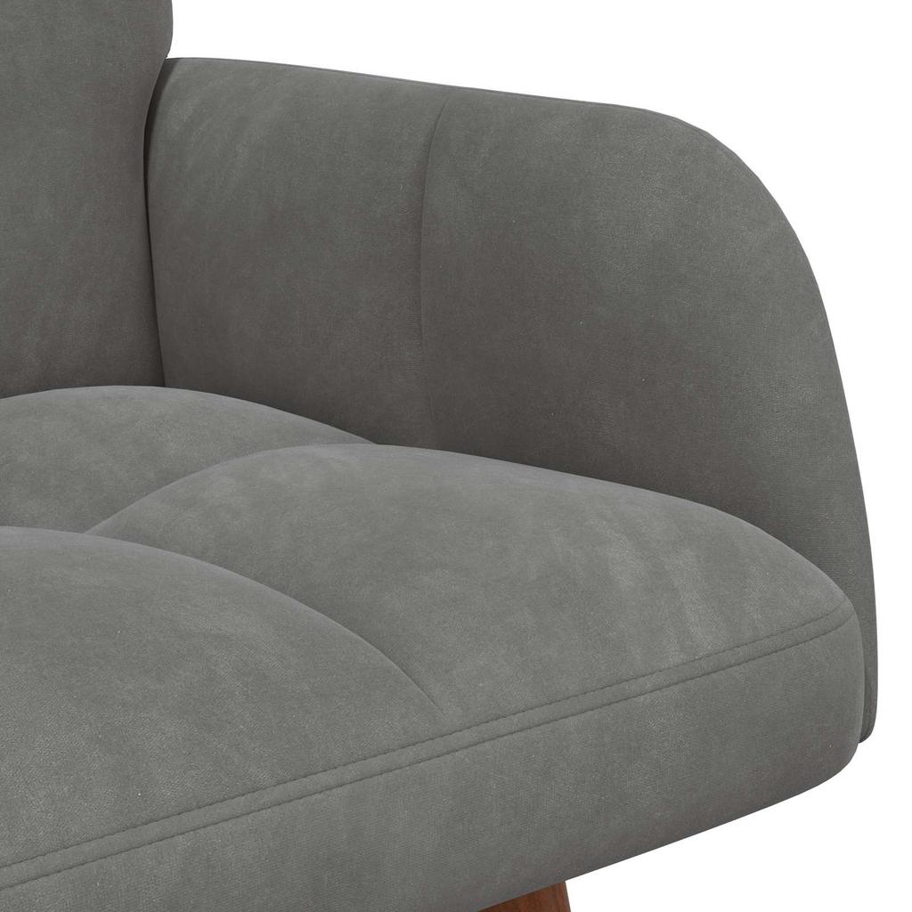 2 Seater Sofa Dark Grey 115 X 61 X 87 Cm Velvet (V)