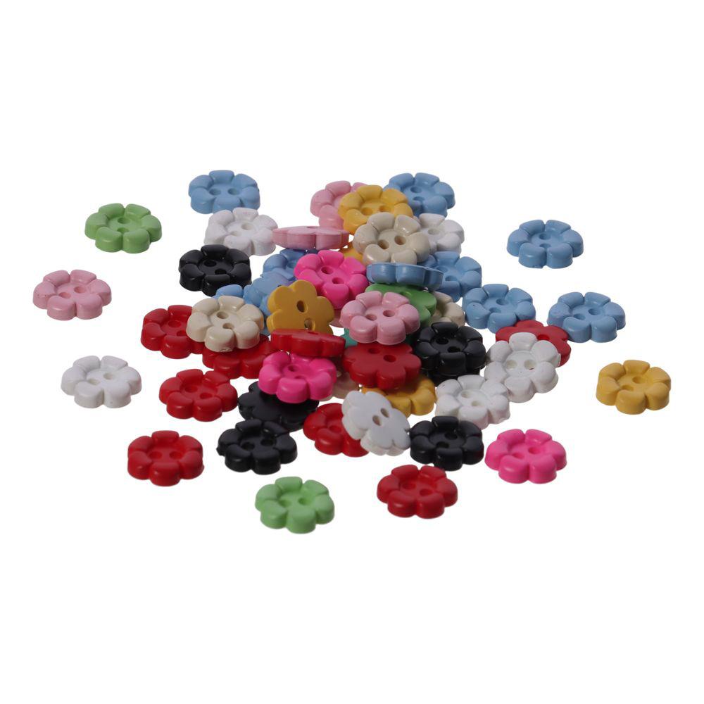 Multicolour Resin Flower Buttons Plastic Flower Buttons Sewing  Handmade Crafts Lovers