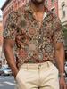 Men'S Hawaiian Casual Ethnic Style Print Button-Up Short Sleeve Shirt