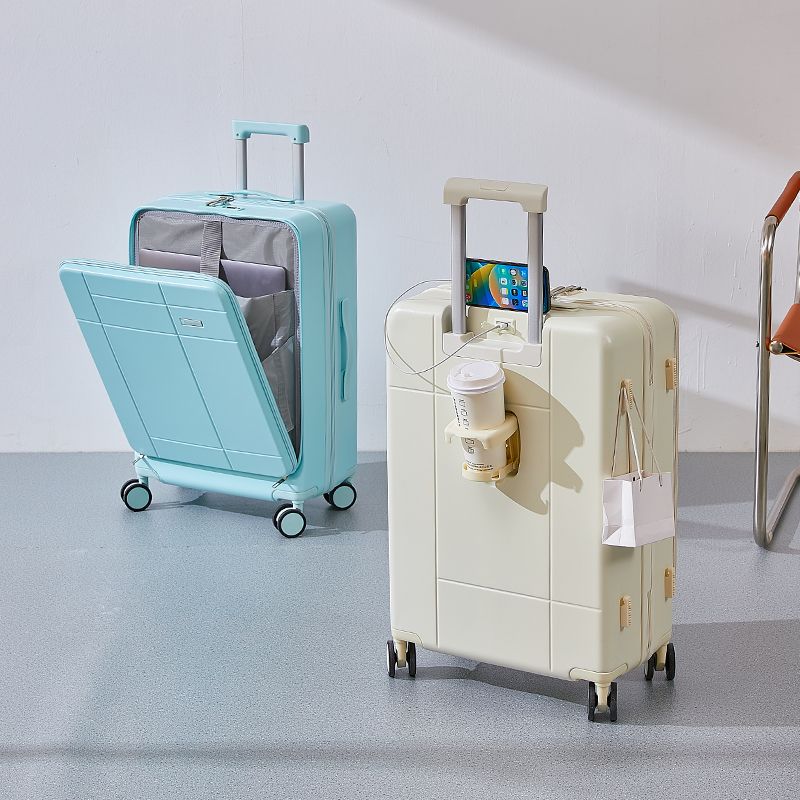 WTEMPO Walizka z przodu otwarta damska wielofunkcyjna walizka na kółkach męska walizka studencka uniwersalne kółko hasło skórzane etui