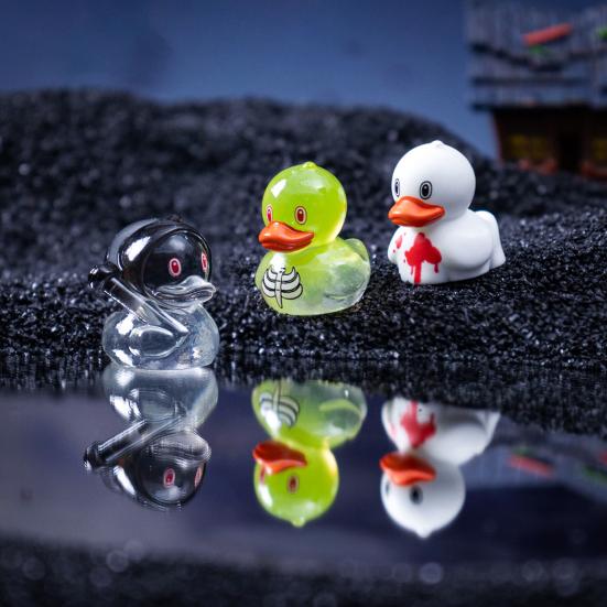 6 ks Mini figurky káčátek Halloweenská tématika Kachní ozdoby Pryskyřice Čarodějnice Duch Zombie Kachna Sběratelské předměty pro DIY Akvárium Mikro-krajinná dekorace