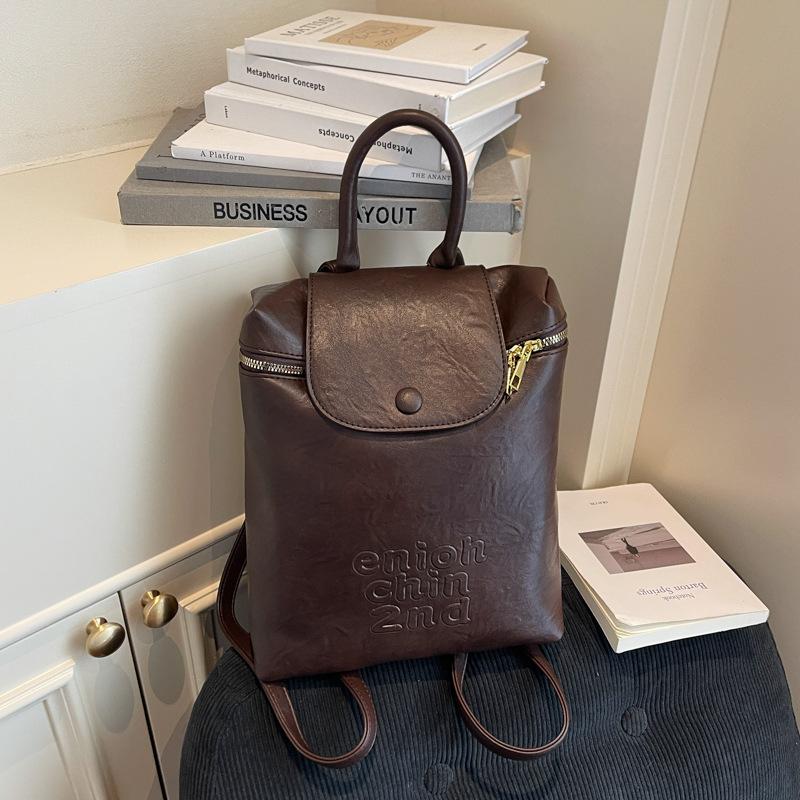 

Рюкзак для поездок на работу с мягкой передней частью, новый осенне-зимний, в стиле ретро, модный, повседневный, универсальный, с ощущением сумки-рюкзака темно-коричневого