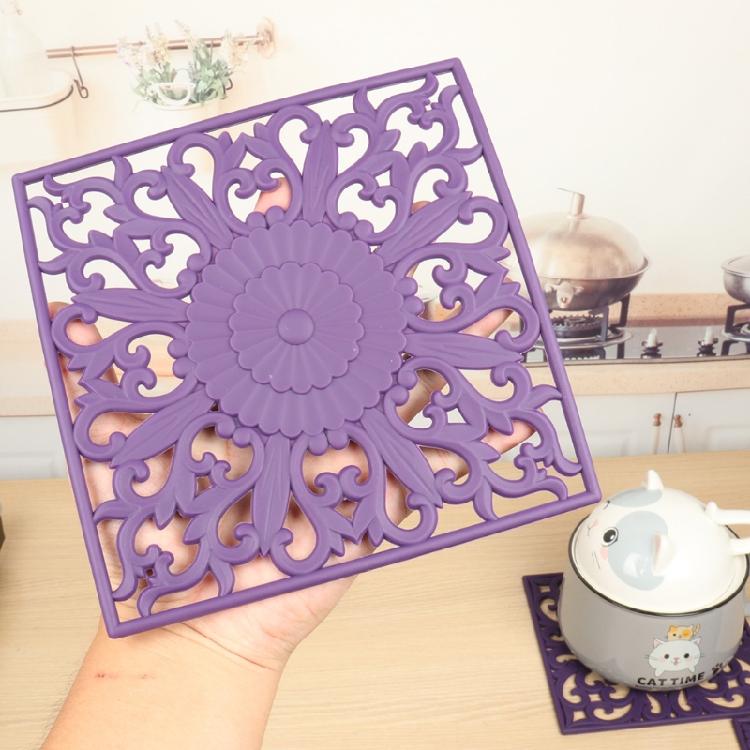 Silicone Material Anti-scalding Pad Square Dining Mats Placemats for Kitchens