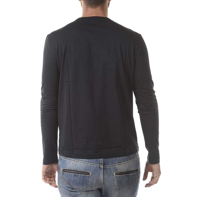 Emporio Armani EA7 SS22 Letter Logo Printed Pullover Crew Neck Long Sleeve Sweatshirt Men Sweatshirt Black 6YPTC1-PJH7Z-1200