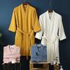 Cotton Terry Robe for Spring and Summer Thin Morning Robe Long Sleeve Waffle Bathrobe Hotel Beauty Bath Towel for Couples