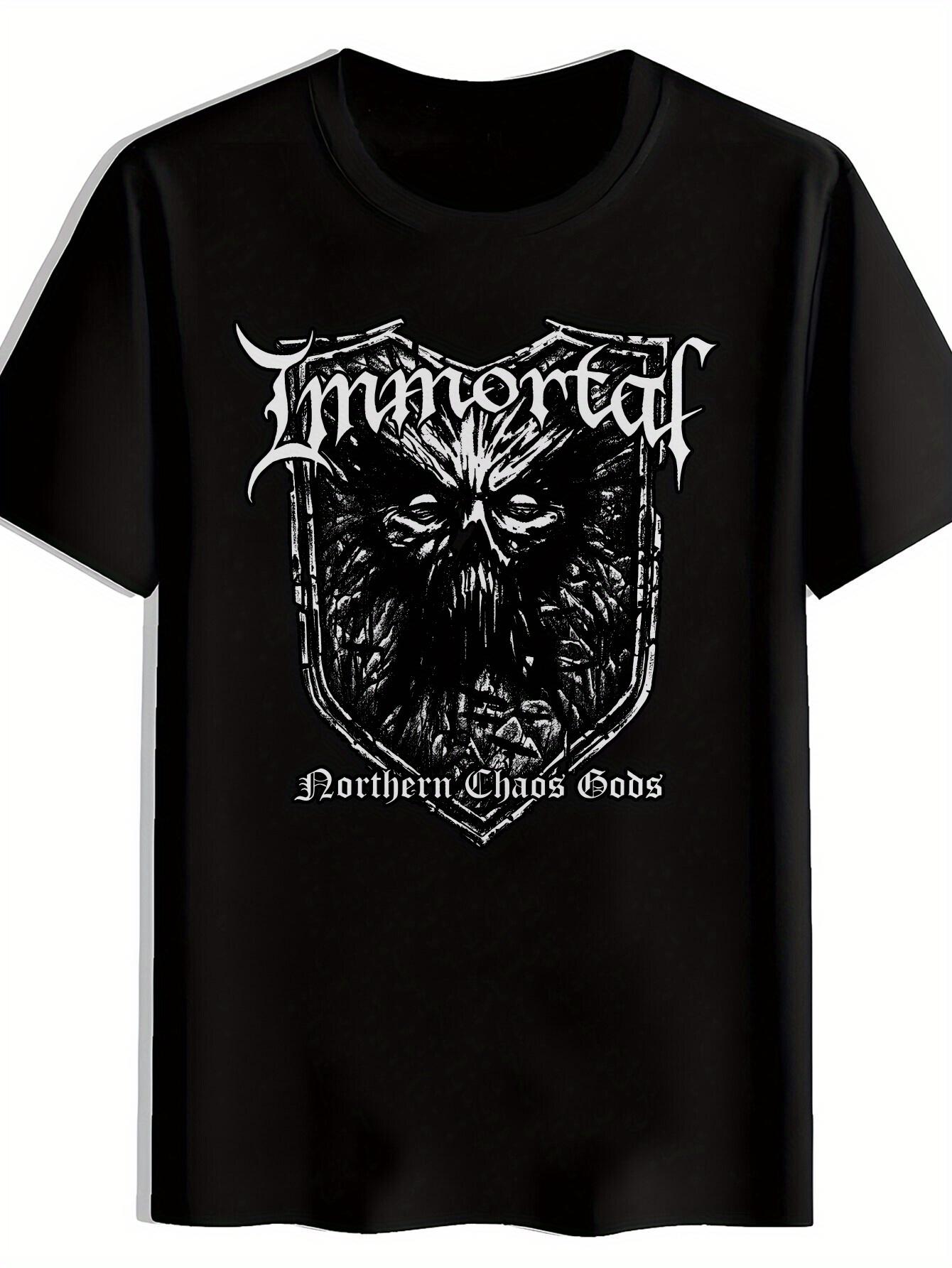 

Heavy Metal Band T-shirt - Black Vintage Gothic Tee with IMMORTAL NORthern Chaos Gods Rash - Concerts XXXL