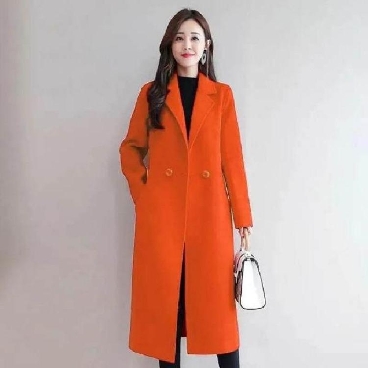 Fashion Trend Tweed Coat for Women Autumn Winter Loose Fit Large Size Medium Length Outerwear