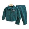 Kinder Set Frühling Herbst Jungen Mädchen Koreanische Ausgabe Cord Einfarbig Poloshirt+Hose Sport Set 0-4J