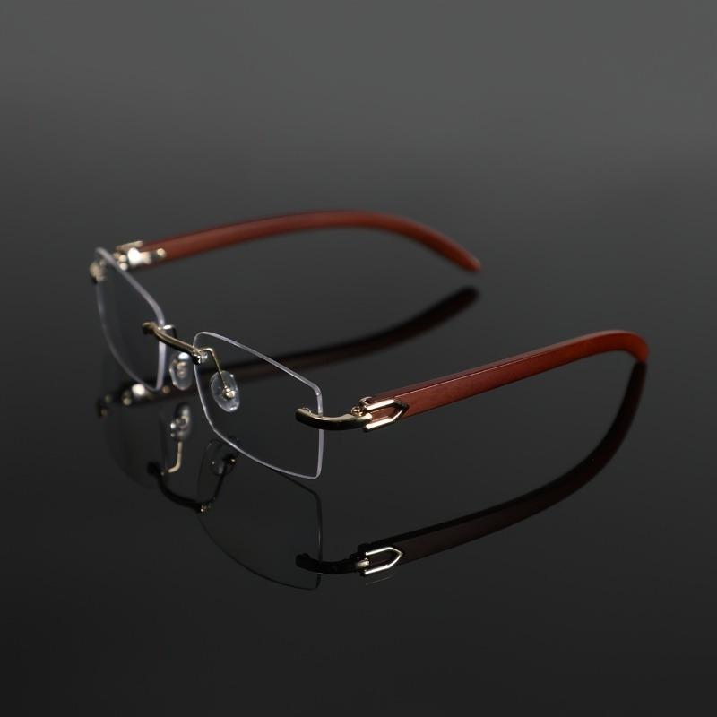 1 Pair of Modern Glasses with Frameless Rectangular Design Suitable for Business Leisure and Formal Occasions
