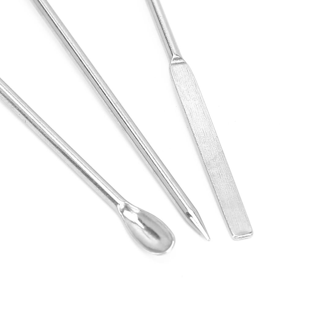 3Pcs Professional Nail Art Stirring Rod Spatula Set Stainless Steel Needle Stick Nail Tools