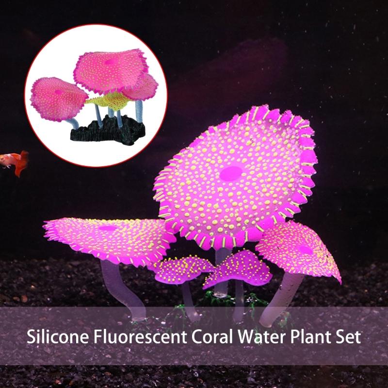 Aquarium Künstliche Pflanze Landschaft Aquarien Dekorationen für Aquarien Terrarium Garnelen Fluoreszierende Ornamente