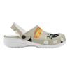 Printed White EVA Beach Clogs Unisex Lightweight Breathable Slip On Garden Shoes Pool Bathroom Home Summer Wear
