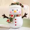 1Pc 25Cm Lovely Christmas Snowman Plush Toys Kawaii Snowman Wears Santa'S Hat Scarf Loose Coat Doll For Xmas Party Decor Gift