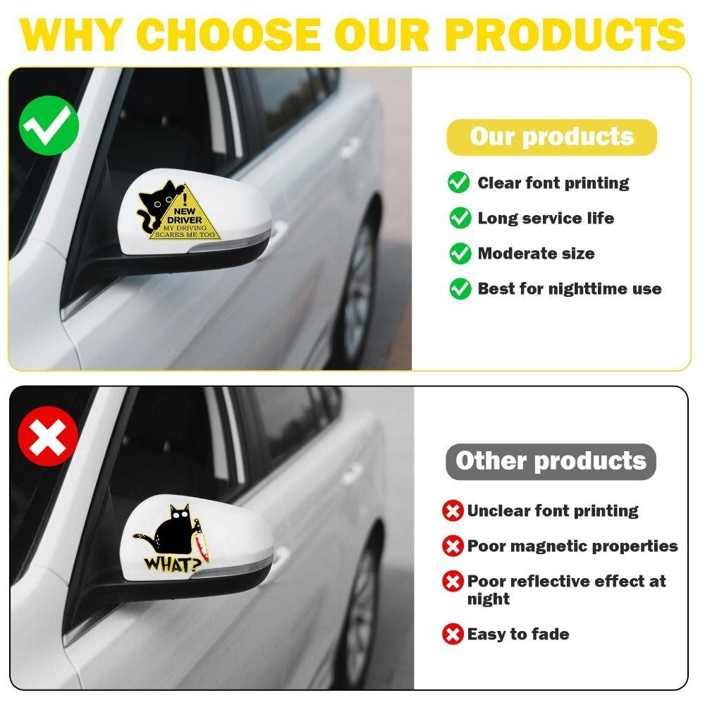1 Set Self-Adhesive Car Sticker Reflective New Driver Sign Funny Car Decal Beginner Drivers