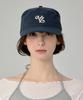 Bajal Leaf Vz Monogram Twill Pillbox Cap Navy