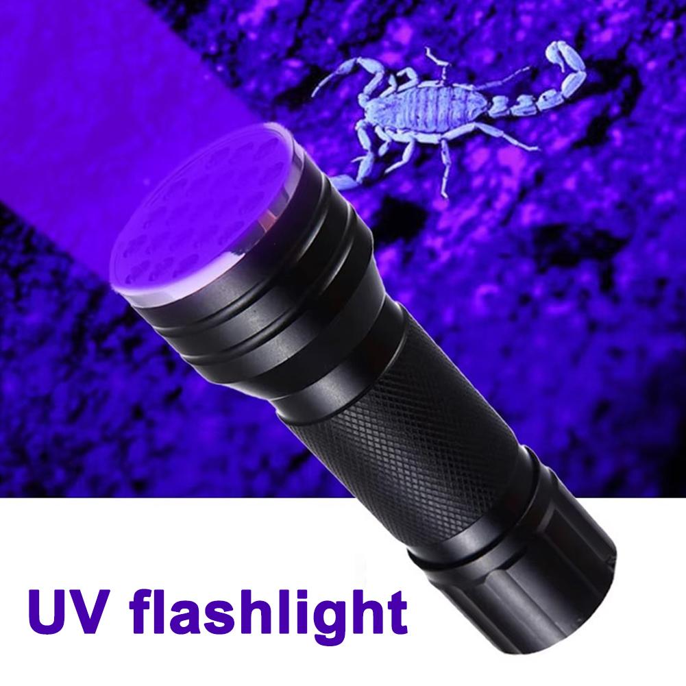 21LED UV Light 395nm Waterproof UV Flashlight Ultraviolet Mini UV Lamp Portable Torch For Nails Black Light Lamp J4I6