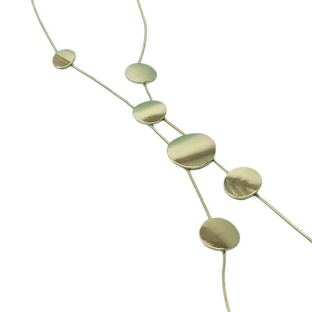 Versatile Women's Long Necklace Trendy Temperament Jewelry Disc Hollow Geometric Chain Iron Safety