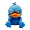 Cartoon Angry Duck Figurine 3D Printed Frowning Sitting Duck Statue Sculpture Little Blue Yellow Duck Ornament Decoration
