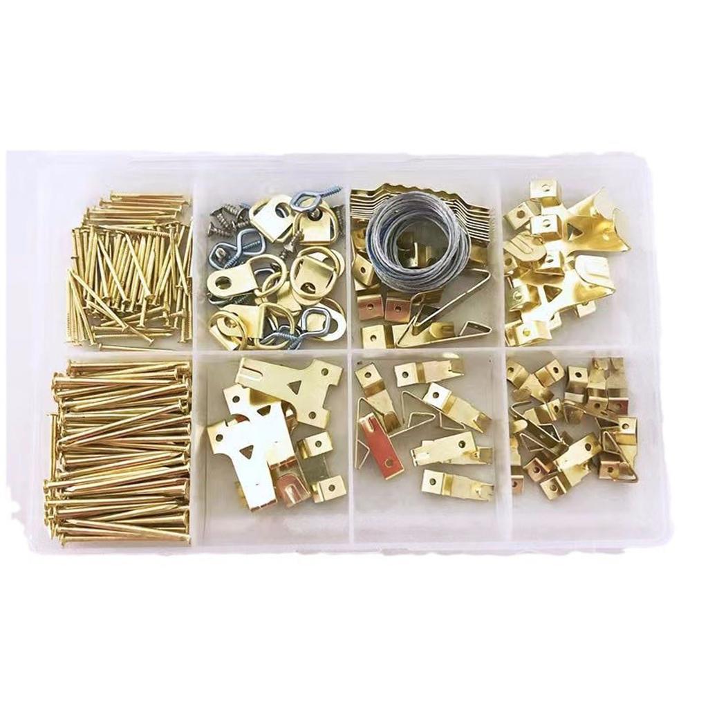 260PC Frame Picture Turn Button Fasteners Set Gold Hardware Backing Clips Picture Frame Backing Clips with Screws for Hanging Pictures Photos