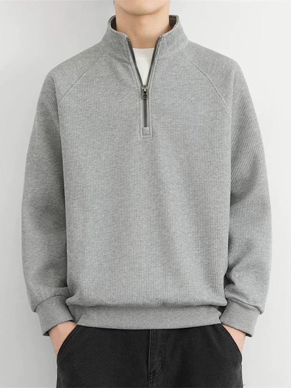 Herbst Neuankunft Übergröße Herren Stehkragen Übergroßer Cardigan Hoodie Jacke mit Lässiger Stimmung