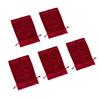 5PCS Velvet Gift Bag Multifunctional Soft Drawstring Dice Storage Bag for Jewelry Bracelet Red