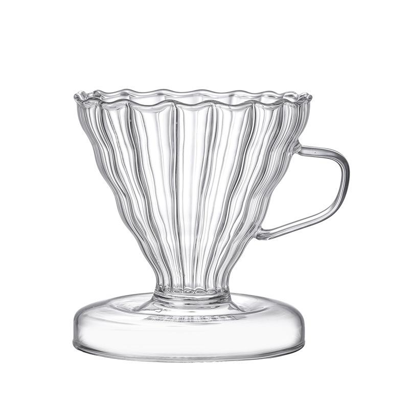 Glass coffee pot with lid, American sharing pot set V60 glass filter cup coffee funnel