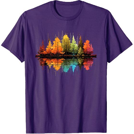 Nature Reflection Forest Trees Outdoor Wildlife T-Shirt