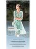 Elegant Silk Dress with Waist-Cinched Print