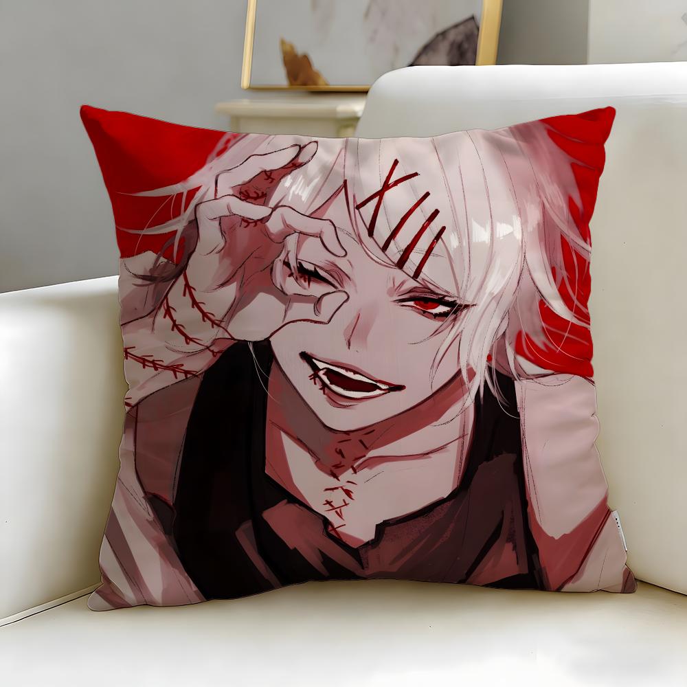 classic anime tokyo ghoul Cushion Cover Soft  EasyWash Pillow Case  Versatile for Couch Bed Travel and Office