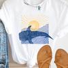 Whale Shark Print Tee: Boho Beach Vacation Shirt