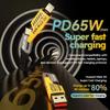 4-in-1 USB C Charging Cable Type-C Connector Nylon Braided PD 65W 27W Fast Charging For IPhone Samsung Xiaomi Android Phone