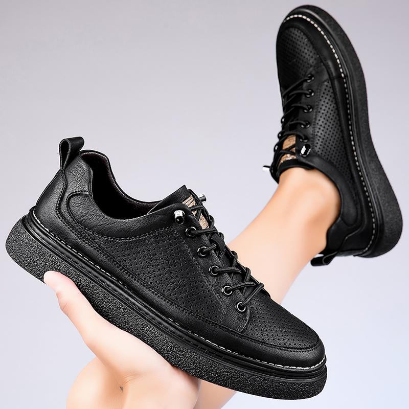 New High Quality Men's Shoes Genuine Leather Lace-up Oxford Shoes Brand Business Men Casual Shoes Handmade Skateboard Shoes