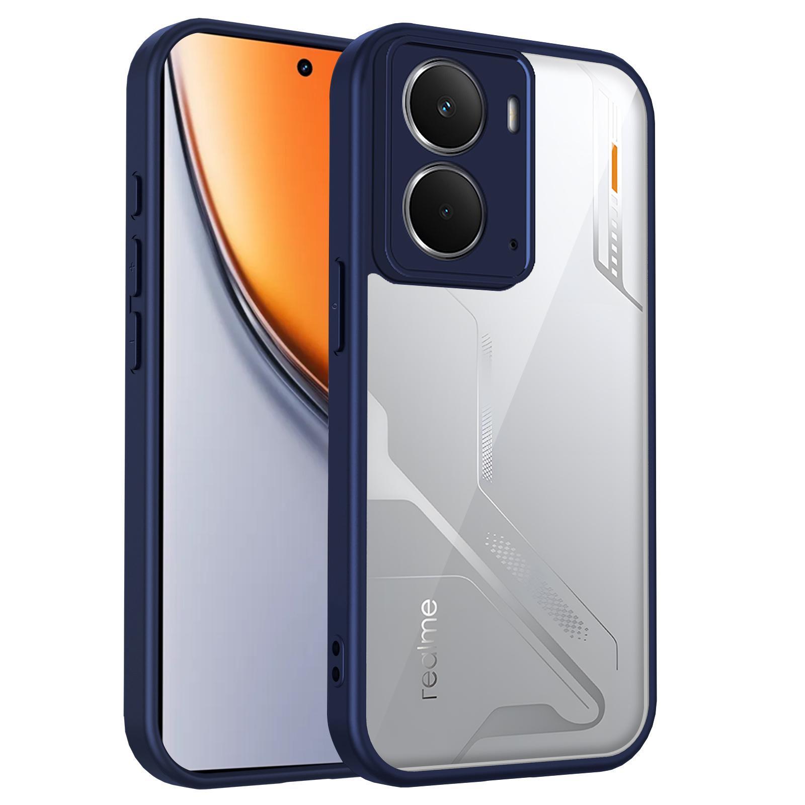 

Чохол Realme P3 5G RMX5079 З повітряною подушкою Ударостійкий Силіконовий бампер Прозора матова задня кришка Жорсткий чохол для Realme P3 RealmeP3 RMX5079 Pc + tpu&Realme P3 синій
