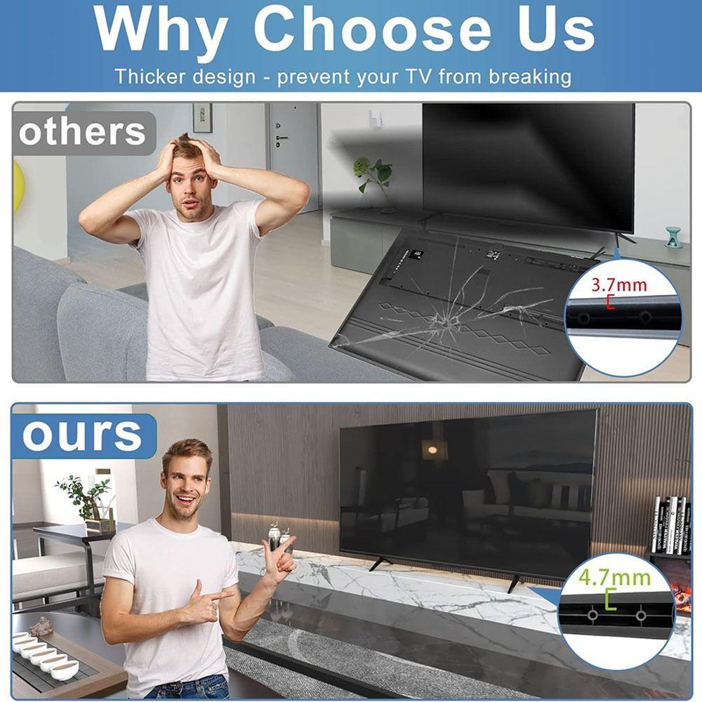 Náhradní protiskluzový TV stojan se šrouby Silné nohy TV stojanu Bez vrtání Pevná podpěrná základna Stojan pro TCL/Roku