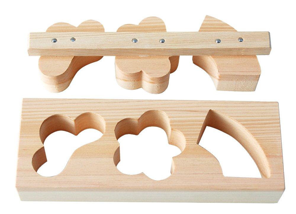 

Yamako Press Mold, Hinoki Shape, 3-Hole, for Rice Balls and Pressed Sushi