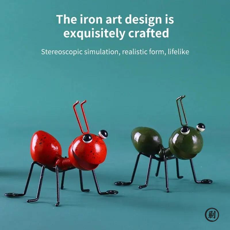 Kovové mravence zahradní dekorace, plot trávník ložnice obývací pokoj závěsná nástěnná dekorace, 3D socha mravenci umělecká dekorace ozdoba