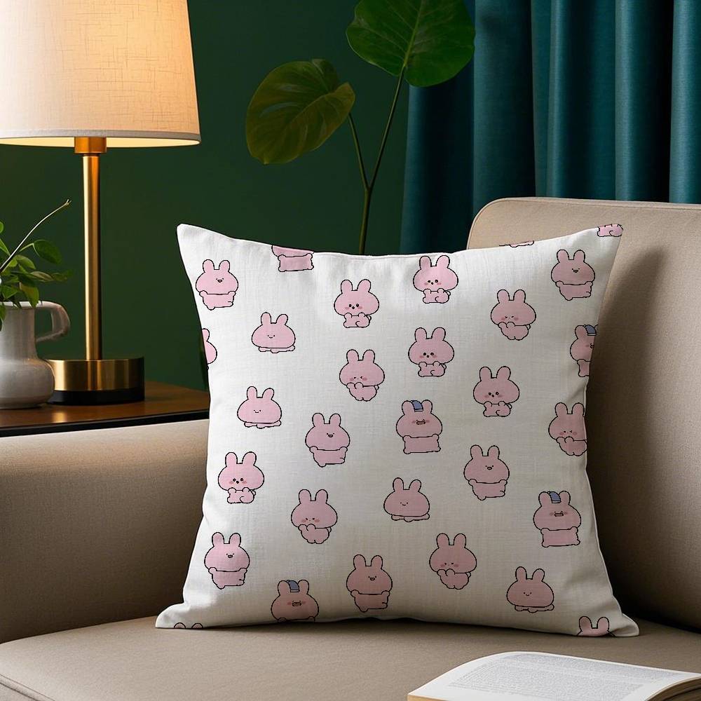 Asamimichaan Śpiąca Urocza Poszewka na Poduszkę Asamimi Przytulna Pluszowa Poszewka z Nadrukiem Dwustronnym – Prezent do Domu do Dekoracji Sypialni