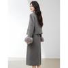 Elegant Wool Blend Skirt Suit