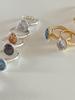 Manaet Pebble Stone R_Gold Plated