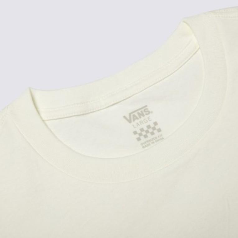 Vans Letter Strawberry Print American Vintage Pattern Round Neck Pullover Short Sleeve T-Shirt Women Tops Off-White VN00091RFS8